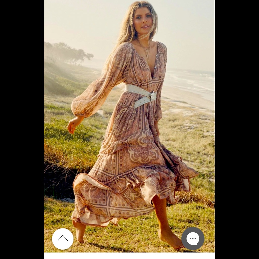 Spell Elle Gown. Rumour print. X baby anything. Small.NWT.